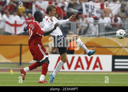 Englands David Beckham während der WM 2006, England gegen Trinidad und Tobago im Easy-Credit-Stadion in Nürnberg, Deutschland am 15, 2006. England gewann 2-0. Foto von Christian Liewig/ABACAPRESS.COM Stockfoto