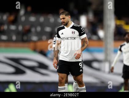 Craven Cottage, London, Großbritannien. Februar 2021, 3rd. English Premier League Football, Fulham versus Leicester City; Aleksandar Mitrovic of Fulham Credit: Action Plus Sports/Alamy Live News Stockfoto