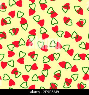 Einfache Herzen nahtlose Muster, endlose chaotische Textur aus winzigen Herzen Silhouettes.Valentines, Muttertag background.Great für Ostern, Hochzeit, Schrott Stockfoto