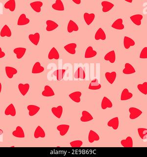 Einfache Herzen nahtlose Muster, endlose chaotische Textur aus winzigen Herzen Silhouettes.Valentines, Muttertag background.Great für Ostern, Hochzeit, Schrott Stockfoto