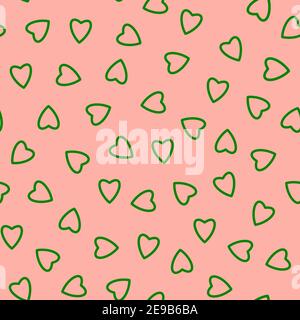 Einfache Herzen nahtlose Muster, endlose chaotische Textur aus winzigen Herzen Silhouettes.Valentines, Muttertag background.Great für Ostern, Hochzeit, Schrott Stockfoto