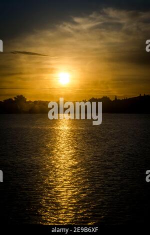 Seascape bei Sonnenaufgang, Zadar Archipel, Dalmatien, Kroatien Stockfoto