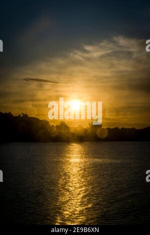 Seascape bei Sonnenaufgang, Zadar Archipel, Dalmatien, Kroatien Stockfoto