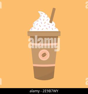 Cute Latte Kaffeetasse Vektor Illustration Symbol Stock Vektor