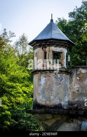 Schloss Bosiljevo, mittelalterliche Burg von Frankopan Familie und jetzt in einem Zustand der Reparatur, Karlovac County, Kroatien Stockfoto