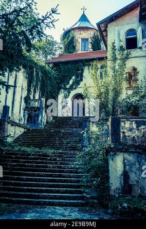 Schloss Bosiljevo, mittelalterliche Burg von Frankopan Familie und jetzt in einem Zustand der Reparatur, Karlovac County, Kroatien Stockfoto