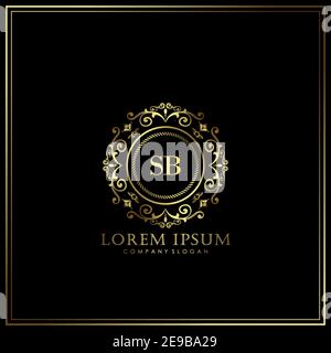 SB Initial Letter Luxury Logo Vorlage in Vektor für Restaurant, Royalty, Boutique, Cafe, Hotel, heraldic, Schmuck, Mode und andere Vektor illustrat Stock Vektor