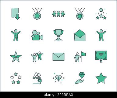 Symbol für erfolgreiche Vektorlinien. Enthält Symbole wie Cup, Ribbon, Star, Winner, Reward und mehr.bearbeitbare Kontur. 32 x 32 Pixel perfekt Stock Vektor