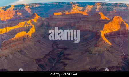 Buttes und Tempel des Inner Canyon vom Pima Point, Grand Canyon National Park, Arizona, USA Stockfoto