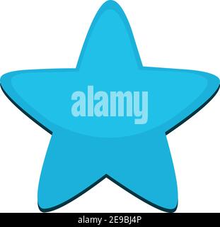 Vektordarstellung eines Emoticons eines blauen Sterns Stock Vektor