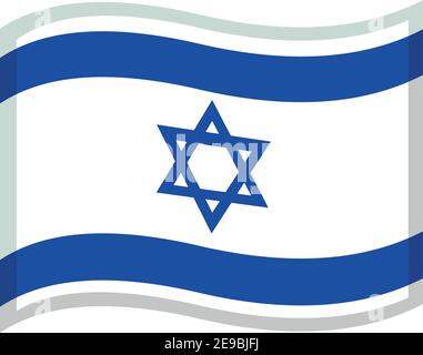 Vektor-Emoticon-Illustration der israelischen Flagge Stock Vektor