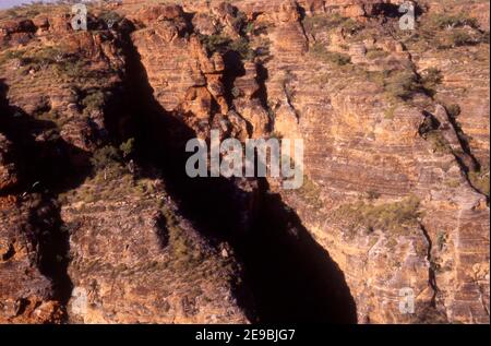 Luftaufnahme über den Purnululu National Park, einem Weltkulturerbe-Park in der Region East Kimberley in Western Australia. Stockfoto