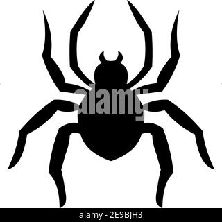 Vektor-Illustration Emoticon der Silhouette einer Spinne Stock Vektor