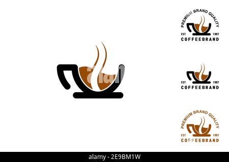Café-Logo Design-Konzept, Premium-Markenidentität. Stock Vektor