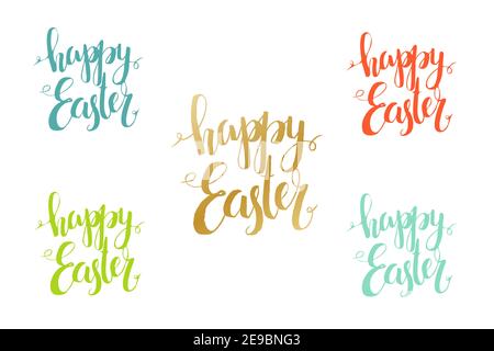 Frohe Ostern bunte Schriftzüge. Vektorgrafik „Urlaub“ Stock Vektor