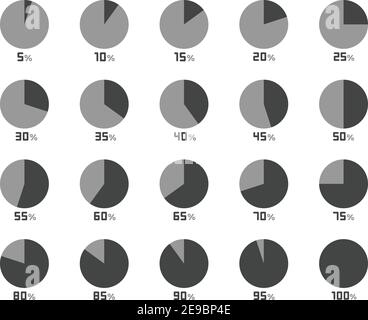 Kreisdiagramm mit Prozentsymbol, Vektor und Illustration Stock Vektor