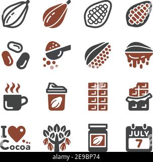 Schokolade und Kakao Icon Set, Vektor und Illustration Stock Vektor