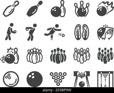 Bowling Sport und Erholung Icon Set, Vektor und Illustration Stock Vektor