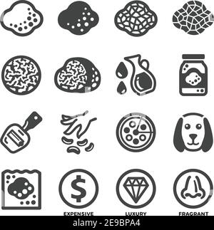 Trüffelpilz Icon Set, Vektor und Illustration Stock Vektor