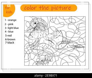 Bild für Kinder von Farben, Ente Stock Vektor