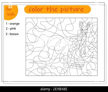 Bild für Kinder nach Farben, Känguru Stock Vektor