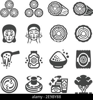 Thanaka, tanaka Icon Set, Vektor und Illustration Stock Vektor