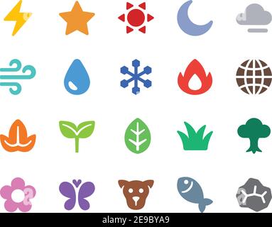 Natur Icon Set, Vektor und Illustration Stock Vektor