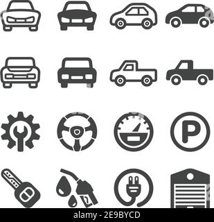 Auto Icon Set, Vektor und Illustration Stock Vektor