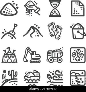 Sand Icon Set, Vektor und Illustration Stock Vektor