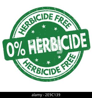 Herbizid frei Zeichen oder Stempel auf weißem Hintergrund, Vektor-Illustration Stock Vektor