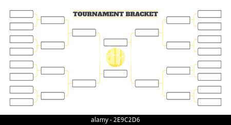 16 Team Turnier Bracket Meisterschaft Vorlage flachen Stil Design Vektor Illustration isoliert auf weißem Hintergrund. Championship Bracket Zeitplan für Stock Vektor