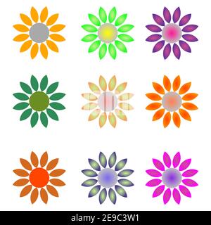 Vektorgrafik für Multi-Blatt-Blume Gruppe Stock Vektor