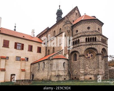 TREBIC, TSCHECHISCHE REPUBLIK - 8. November 2018: Basilika des Heiligen Procopius. UNESCO-Weltkulturerbe. Stockfoto