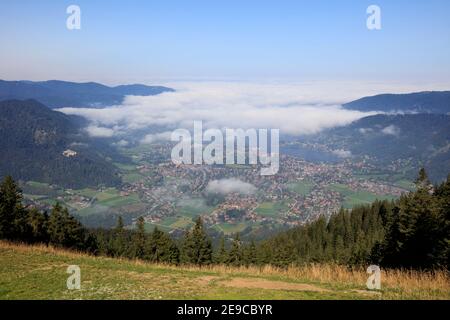 Blick vom Wallberg auf den Tegernsee, Rottach-Egern, Bayern, Deutschland, Europa, Stockfoto