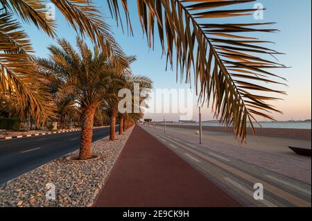 Marjan Island Lauf- und Wanderwege im Emirat Ras Al Khaimah im Norden der Vereinigten Arabischen Emirate Stockfoto