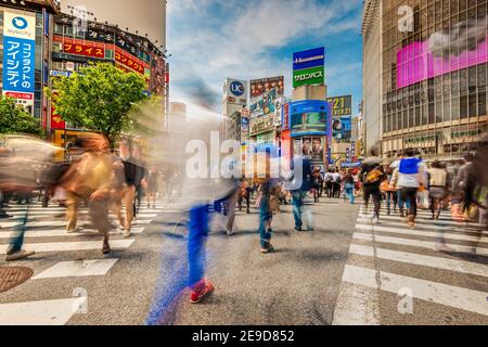 Shibuya Crossing, Tokio, Honshu, Japan Stockfoto