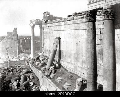 Ende 19th Jahrhundert Fotografie - Blick auf die Ruinen in Baalbek, Libanon, c.1880 Stockfoto