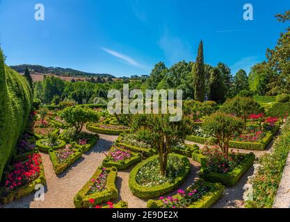 Gärten und Casa de Mateus Anwesen in Portugal Stockfoto