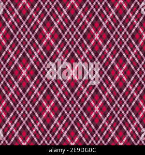 Detaillierte Rhomb nahtlose Illustration Muster als Tartan Plaid vor allem in rot und magenta Farben, Textur für Flanell Shirt, Plaid, Tischdecken, Kleidung, Stock Vektor