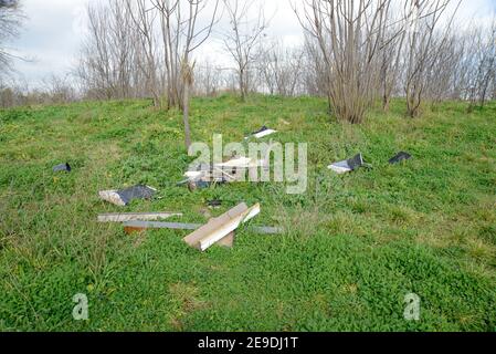 Roma, il Parco Archeologico di Centocelle ormai riversa in totale stato di abbandono. Stockfoto