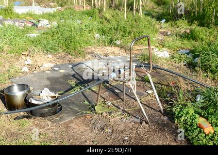 Roma, il Parco Archeologico di Centocelle ormai riversa in totale stato di abbandono. Stockfoto