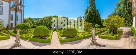 Gärten und Casa de Mateus Anwesen in Portugal Stockfoto