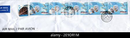 GOMEL, WEISSRUSSLAND, 23. SEPTEMBER 2020, Briefmarke gedruckt in HONGKONG, China zeigt Bild der Unterwasserwelt von Hongkong, um 2020. Stockfoto