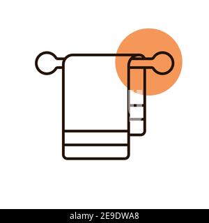 Symbol für „Handtuch in Haken“. Hotelschild. Graph Symbol für Reise-und Tourismus-Website und Apps Design, Logo, App, UI Stock Vektor