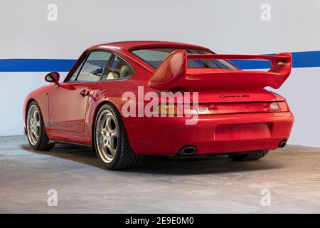 1995 Porsche 911 Carrera RS 3,8 Liter, Twin Turbo Sportwagen Stockfoto