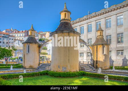 Blick auf den wunderschönen Jardim da Manga in Coimbra, Portugal Stockfoto