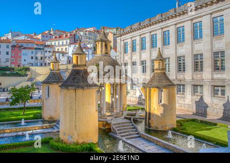 Blick auf den wunderschönen Jardim da Manga in Coimbra, Portugal Stockfoto