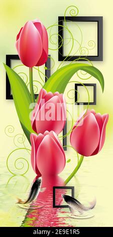 Moderne Ideen in der Gestaltung von jedem Interieur,3D Illustration Stockfoto