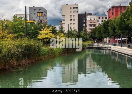 Water Garden de Bonne Eco District Stockfoto