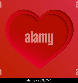 Bunte Herz Vektor Grafik Vorlage Illustration isoliert auf weißem Hintergrund. Herz-Vektor-Symbol, Liebe-Symbol. Valentinstag Zeichen, Emblem isolieren Stock Vektor